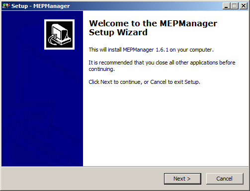Screenshot MEPManager installer